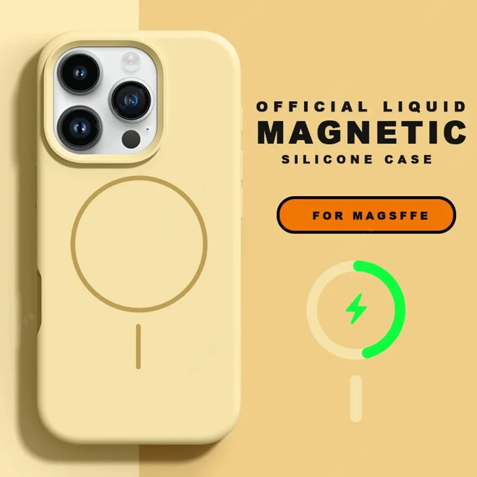 Fashion Liquid Silicone Magsafe Magnetic Phone Case for iPhone 16 15 14 Plus 13 12 11 Pro Max Wrist Strap Lanyard Cover Cases