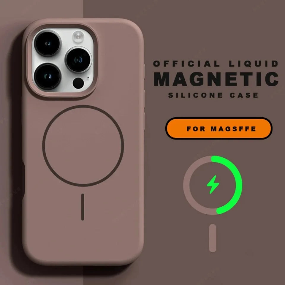 Fashion Liquid Silicone Magsafe Magnetic Phone Case for iPhone 16 15 14 Plus 13 12 11 Pro Max Wrist Strap Lanyard Cover Cases