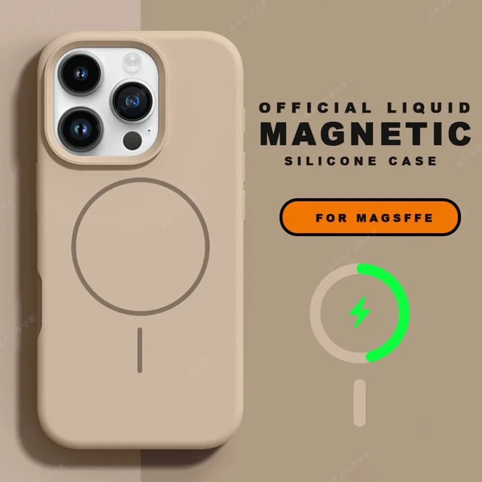Fashion Liquid Silicone Magsafe Magnetic Phone Case for iPhone 16 15 14 Plus 13 12 11 Pro Max Wrist Strap Lanyard Cover Cases