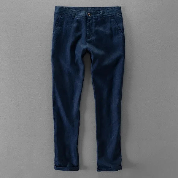 100% Quality Pure Linen Casual Pants Men Brand Long Trousers Men Business Fashion Pants For Men Pantalones Pantaloni Un Pantalon