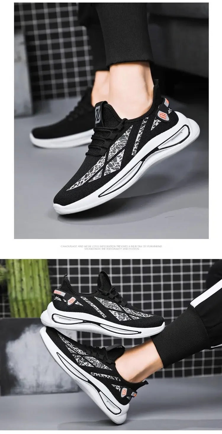 2024 New Summer Men's Sneakers Breathable Slip-on Men Casual Sneakers Light on-slip Thick Sole Fashion Outdoor Running Shoes Man