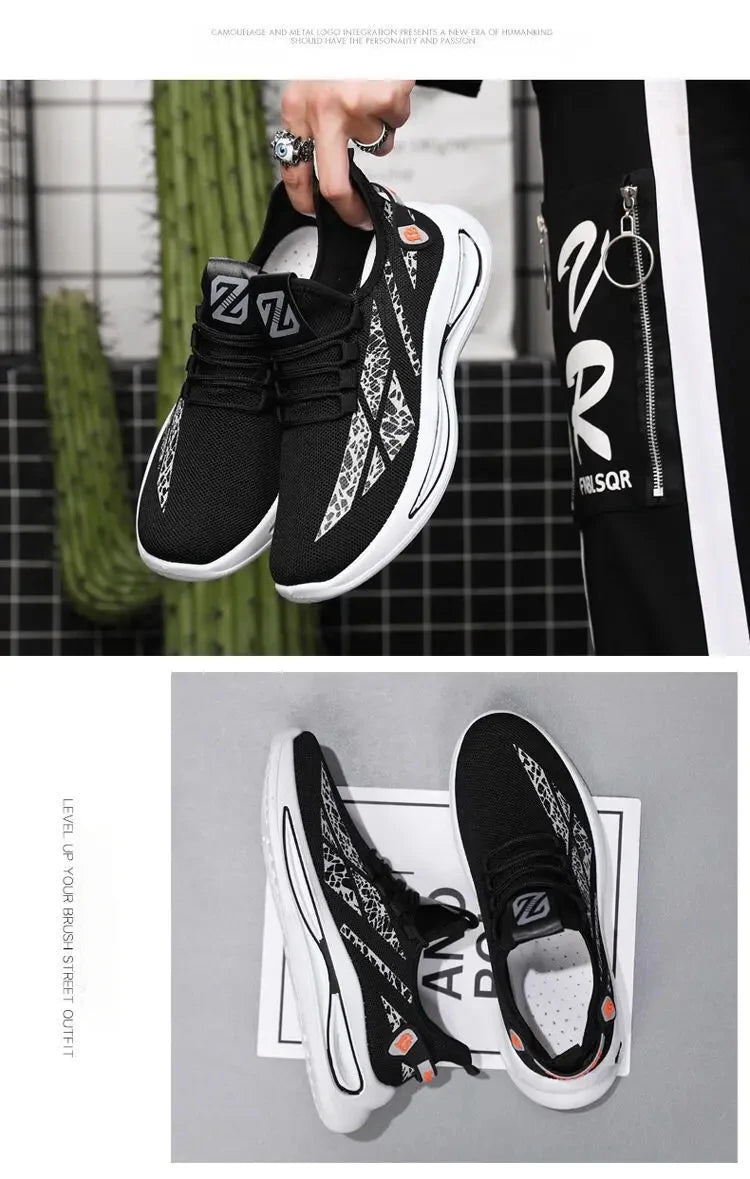 2024 New Summer Men's Sneakers Breathable Slip-on Men Casual Sneakers Light on-slip Thick Sole Fashion Outdoor Running Shoes Man
