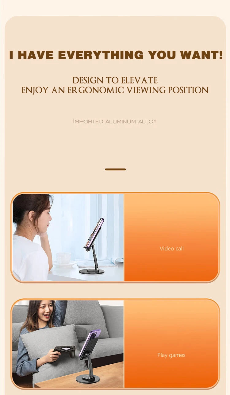 Desktop Phone Holder 360° Rotating Folding Stand Non-slip for iPhone 13 Xiaomi Huawei Mobile Phone Tablet Universal Accessories
