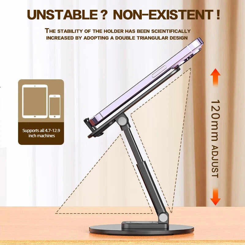 Desktop Phone Holder 360° Rotating Folding Stand Non-slip for iPhone 13 Xiaomi Huawei Mobile Phone Tablet Universal Accessories