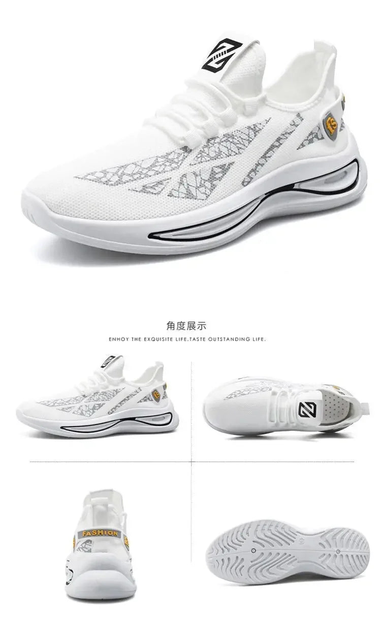2024 New Summer Men's Sneakers Breathable Slip-on Men Casual Sneakers Light on-slip Thick Sole Fashion Outdoor Running Shoes Man