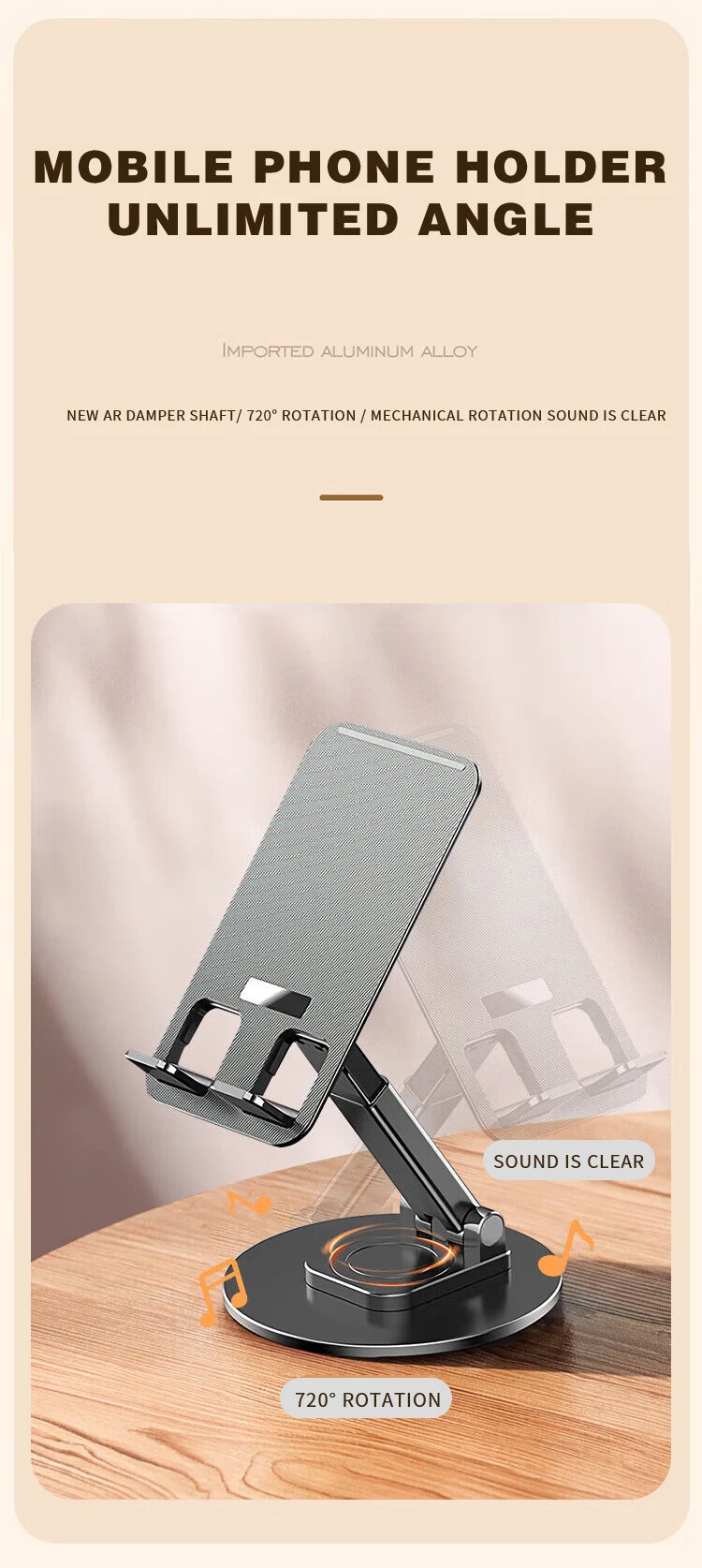 Desktop Phone Holder 360° Rotating Folding Stand Non-slip for iPhone 13 Xiaomi Huawei Mobile Phone Tablet Universal Accessories