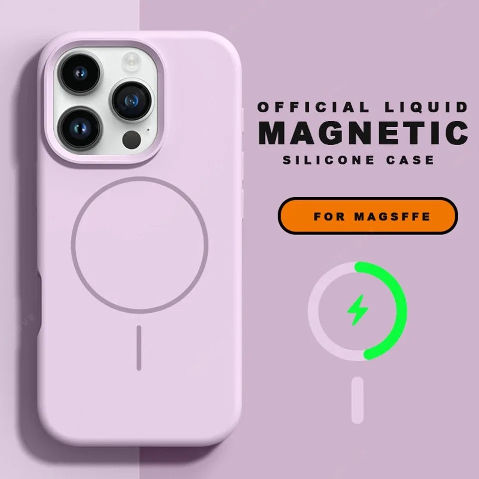 Fashion Liquid Silicone Magsafe Magnetic Phone Case for iPhone 16 15 14 Plus 13 12 11 Pro Max Wrist Strap Lanyard Cover Cases