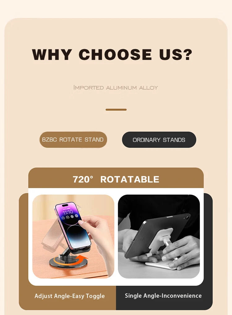 Desktop Phone Holder 360° Rotating Folding Stand Non-slip for iPhone 13 Xiaomi Huawei Mobile Phone Tablet Universal Accessories