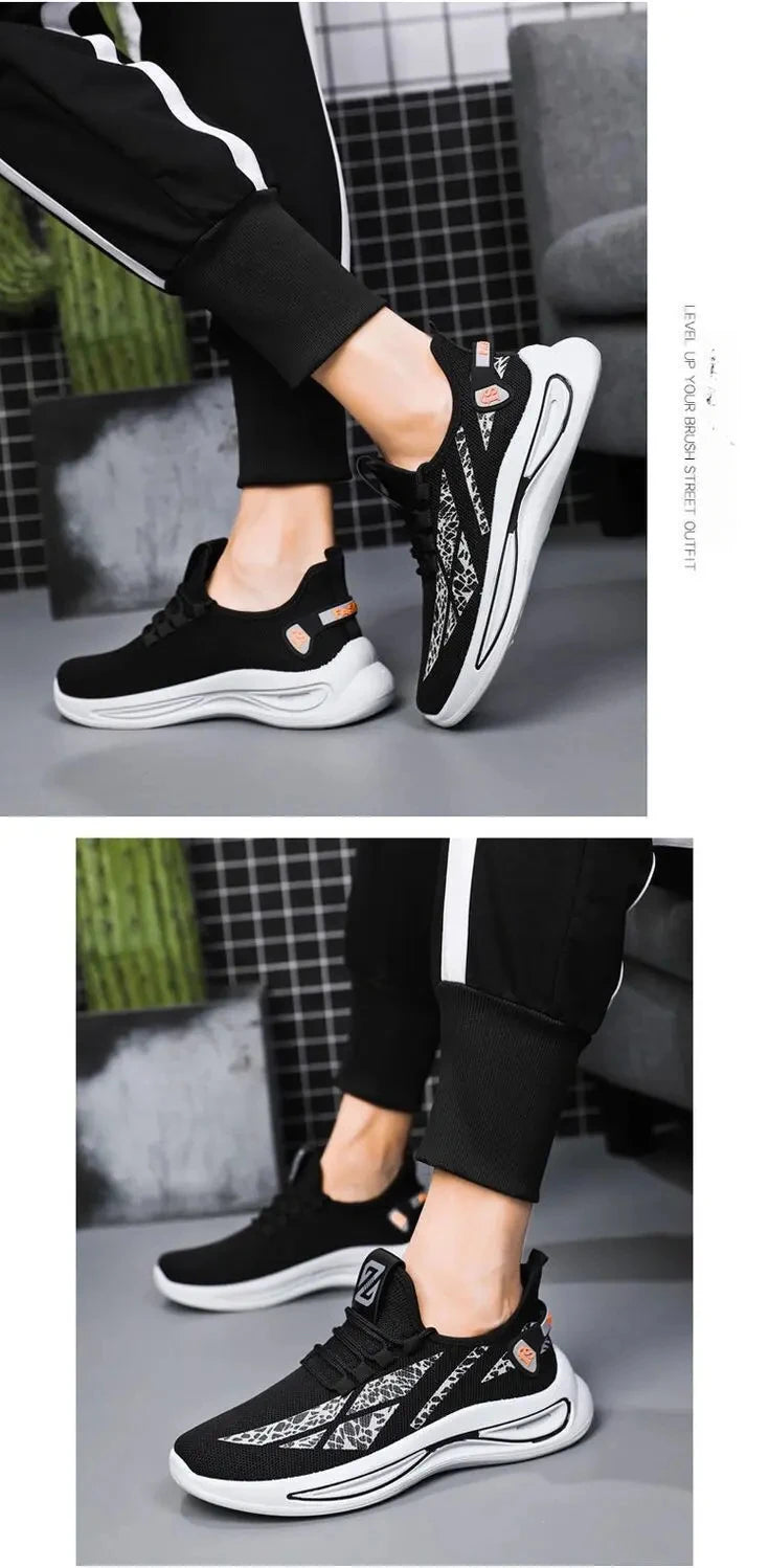 2024 New Summer Men's Sneakers Breathable Slip-on Men Casual Sneakers Light on-slip Thick Sole Fashion Outdoor Running Shoes Man