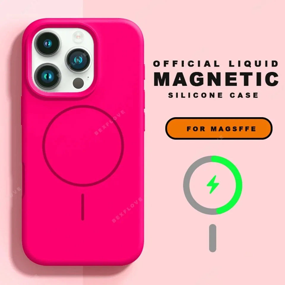 Fashion Liquid Silicone Magsafe Magnetic Phone Case for iPhone 16 15 14 Plus 13 12 11 Pro Max Wrist Strap Lanyard Cover Cases